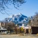 Flatirons mountains in Boulder on a clear winter day