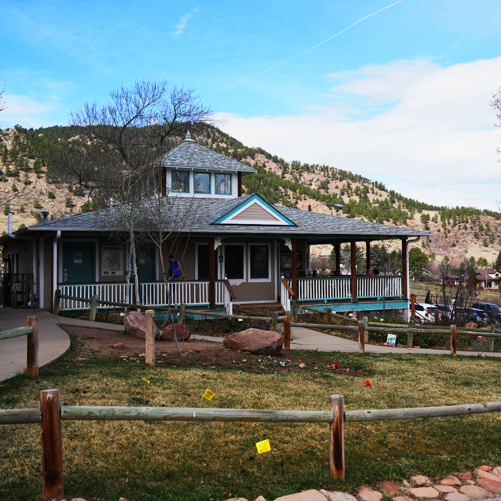Chautauqua Park ranger cottage with mountain backdrop