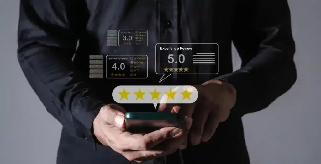 Customer review on phone