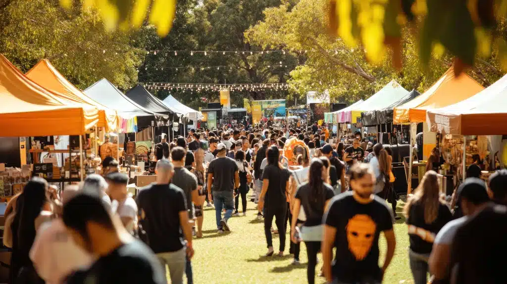 Crowded outdoor market