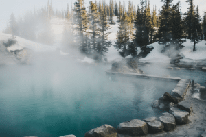 Misty Morning Hot Springs Near Boulder