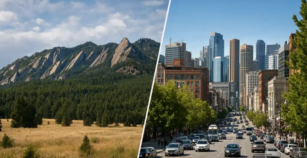 Boulder mountains Denver city