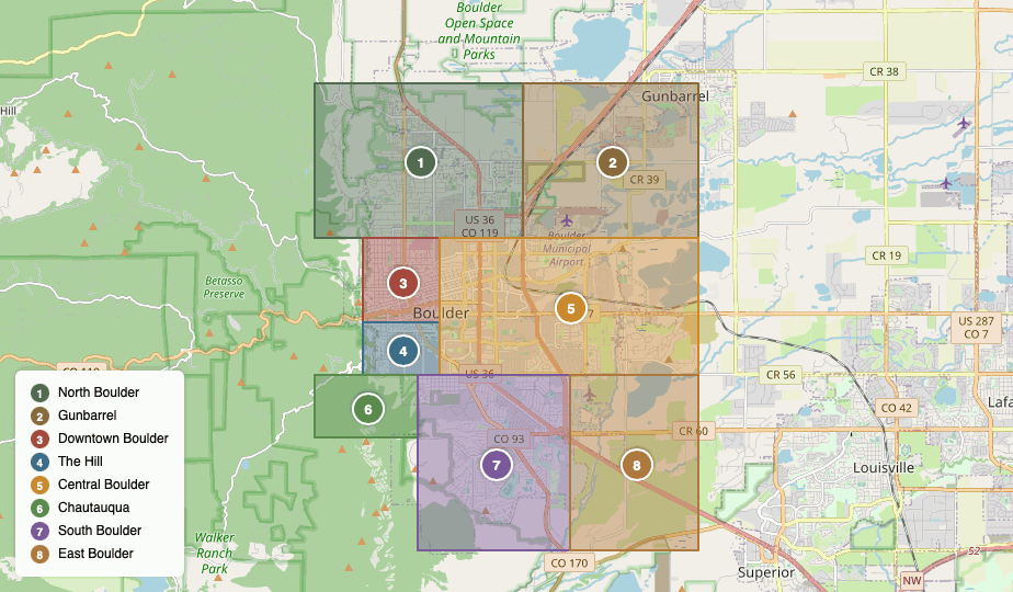 Boulder Colorado Neighborhood Map