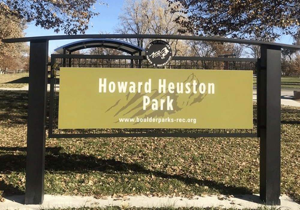 Dog Parks in Boulder - Howard Heuston Park Sign